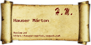Hauser Márton névjegykártya